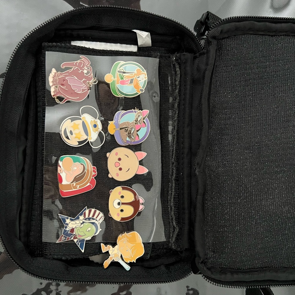Disney pin bag and pins lot